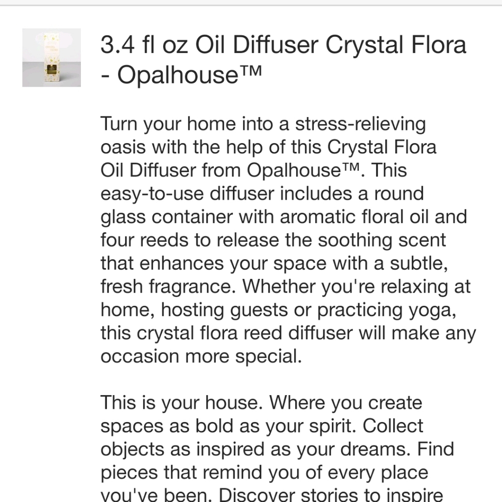 NIB Opalhouse Reed Oil Diffuser - Picture 3 of 5